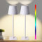 2 Lampade da Tavolo, RGB Lampada da Tavolo Senza Fili, con Batteria da 5200 mAh, Lampada da Tavolo a Batteria Ricaricabile con USB, IP54 Impermeabile per Soggiorno Camera da Letto Sala Bar Bianco