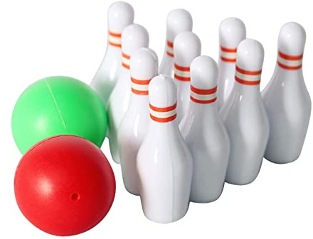 Baby Puppenhaus Bowling Set Simulation Sportartikel Outdoor Miniatur Modellbausatz Inklusive 10 X Flaschen Und 2 X Bowling