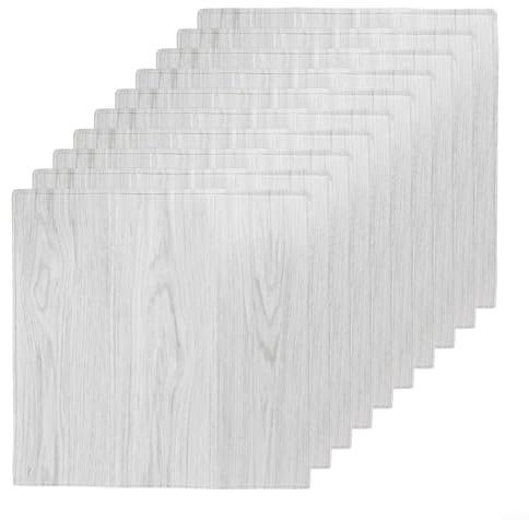 Besttoolifes Lot de 40 dalles de plafond en chêne blanc auto-adhésives imperméables en mousse 35 x 35 cm