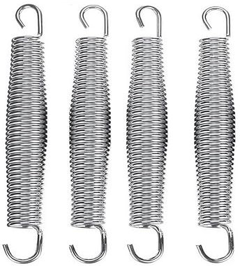 4 PCS Trampoline Springs 5.5 inch Heavy Duty Replacement Trampoline Springs 3.1MM Wire Diameter Stainless Steel Trampoline Parts Sliver
