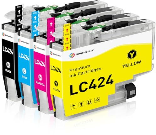 SINOPRINT LC424 Patronen Kompatibel für Brother LC-424 LC-424VAL Multipack | für Brother DCP-J1200W Druckerpatronen DCP-J1200WE(LC424BK LC424C LC424M LC424Y)