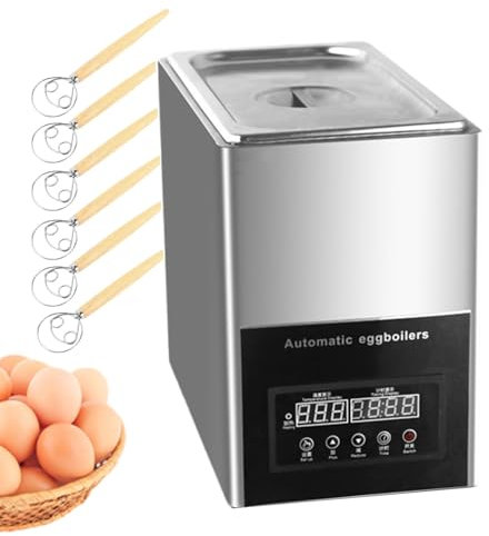 WJFTODAY 9L Egg Cooker Hot Spring Egg Boiler with 6 Egg Beater, Electric Egg Poacher Machine for Commercial Use, Restaurants - Temperature Range: 30~90°C & Timing Time: 0~99 Minutes