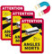 Jortmrd 3 Stück Auto Toter Winkel Magnet Aufkleber Frankreich 25 x 17cm Angles Morts Magnet Wohnmobil Hinweiszeichen Schild Attention Angles Morts Magnetisch Aufkleber Frankreich LKW Bus