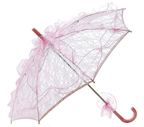 LP Divertissements Ombrelle dentelles rose 75cm