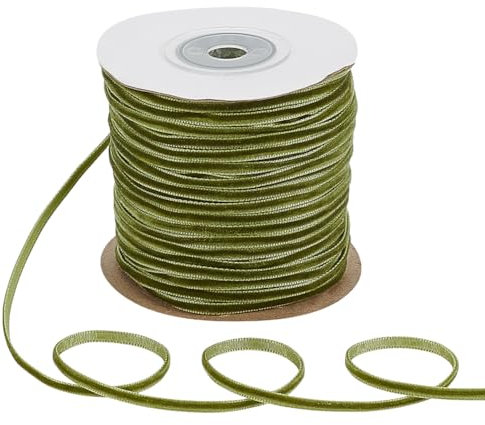 PH PandaHall Samtband 45m Olivgrün 3mm Einseitig Gurtband Weiches Satinband Für Schleifen Haarbänder Geschenkverpackungen Partydekoration