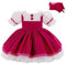Lito Angels Vestito Costume Carnevale Travestimento, Abito Tradizionale Dirndl con Foulard per Bimba, Festa Compleanno Taglia 9-12 Mesi, Fucsia