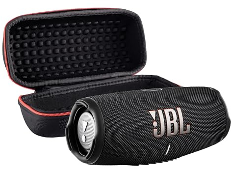 JBL Charge 5 Haut-parleur Bluetooth sans fil (noir) | Audio extérieur robuste IP67 étanche avec basses profondes et 20 heures de lecture | Comprend un étui de protection pour la plage, la randonnée
