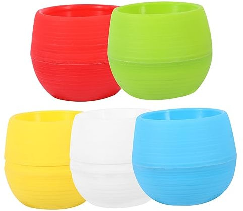 TOYANDONA 10 Pièces Mini Pots Argile Céramique pour Plantes et Cactus Assortiment de Couleurs Bleu Blanc Rouge Jaune Vert pour Décoration de Bureau et Activités Manuelles Garçon Fille