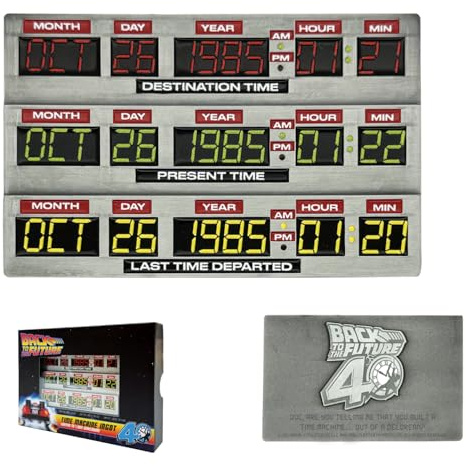 Édition limitée FaNaTtik Retour vers le futur 40e anniversaire Lingot Circuits Temporels – Objet de collection officiel en édition limitée, numéroté individuellement, 90 x 56,5 mm avec support de