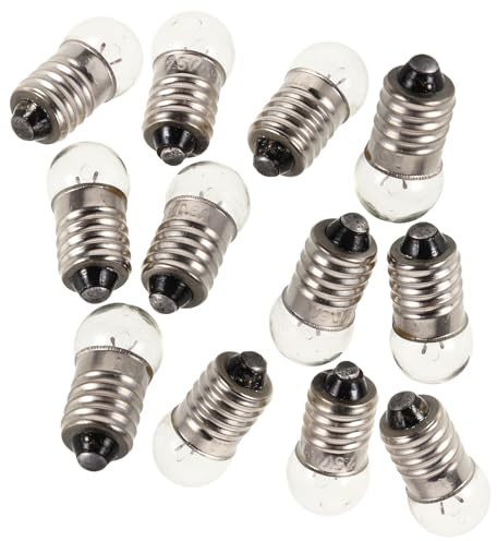 Uonlytech Lot de 12 Mini Ampoules à Vis 25 V 03 A pour Lampes Torches Vintage Petites Ampoules Électriques pour Expériences Scientifiques Éclairage Pédagogique et Circuits Physiques