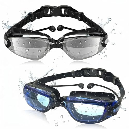 Dermalyx Paquete De 2 Gafas De Natación, Antivaho, A Prueba De Fugas, para Adultos Y Jóvenes, Accesorios De Natación para Hombres, Mujeres Y Niños, Máscara De Buceo con P