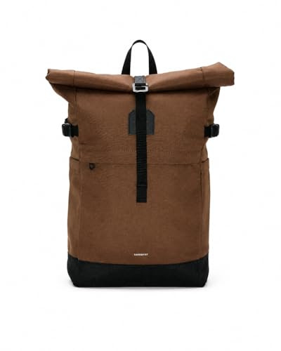 Sandqvist Icon Rolltop Backpack 14”, 23L, Brown, Laptop Backpack, 14 Laptop Compartment, Water-Resistant, Recycled Materials