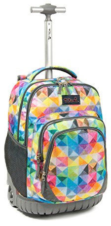 Tilami Rucksack mit Rollen, für Schule, Reisen, Laptop, 45,7 cm (18 Zoll), multifunktional, mit Rädern