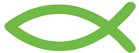 timalo® Christlicher Fischaufkleber fürs Auto 9x3cm Ichthys (lindgrün)