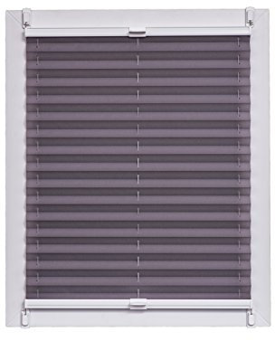 Sunlines Plissee Made in Germany, Tageslicht, Crepes Uni Klemmfix, Weisse Schiene, Stoff, Anthrazit, 75 x 2.3 x 150 cm, 1 Einheiten