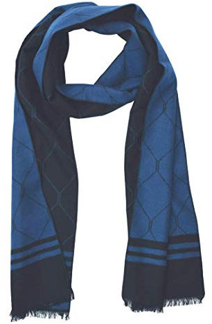 SEABRIGHT Schal 100% Seide Seidenflanell Seidenschal Flauschig Warm Dick SC-S-SS-1804-5 extra lang Blau Dunkelblau Diamant