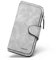 Portefeuille Femme Grande Capacite Femme Portefeuille PU Cuir Porte-Monnaie Elégant avec 16 Porte-Cartes y Compris 2 fenêtre d'identification, Porte-Cartes Zippé Porte-Monnaie pour Femme (Gris)