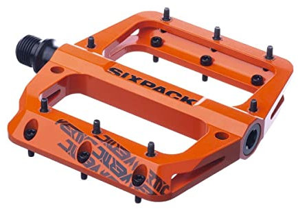 SixPack Racing Vertic Pedale, flach, MTB, Erwachsene, Unisex, Orange, Single