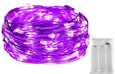Dalugo luci stringa di fata alimentate a batteria, 10 piedi / 3 m 30 LED, illuminazione d'ambiente viola per la decorazione della festa di nozze, Natale, capodanno
