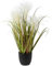Briful - Herbe artificielle de la pampa - Plante décorative dans un pot en plastique, noir