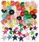 Woohome 80 Stück Patches zum Aufbügeln, Gemischt Flicken Patches Herzform Blumen Sterne Applikation für T-Shirt Jeans Taschen Kleidung