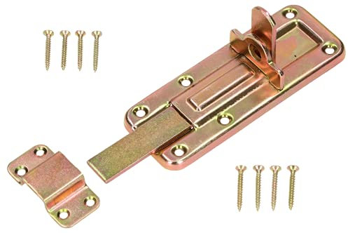 KOTARBAU® Schlossriegel 120 mm mit Schließblech für Türen Galvanisch Gelb Verzinkt Universal