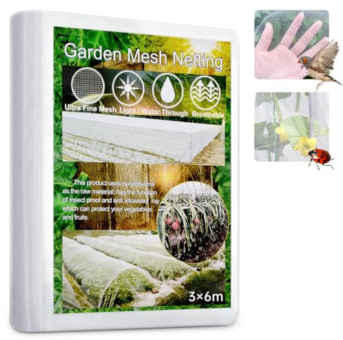 Garden Netting Mesh for Vegetables, Bird Netting for Veg Patch Fine Mesh, 3x6M Insect Butterfly Netting for Plants,Flowers,Crops and Fruits.