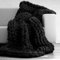 XWCG Chunky Knit Blanket - Soft & Warm Wool Blend Throw for Sofa & Chair, Handmade, Black, 60 * 60cm