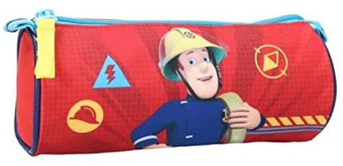 mybagstory Federmäppchen Feuerwehrmann Sam – Kinder – Schule – Grundschule – Kindergarten – Krippe – Federmäppchen für Jungen/Mädchen – Größe 20 cm, rot