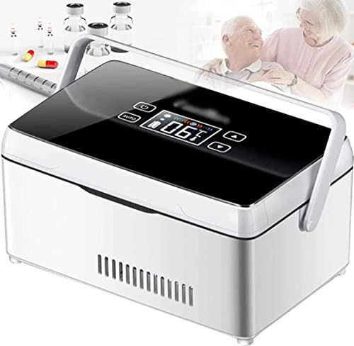 FSCLJ Nevera de insulina portátil, Nevera de insulina, Nevera de insulina para medicamentos, Bolsa para diabéticos, Nevera de Coche eléctrica 0-18 ℃ Ajustable para Viajes, Coche, Familia