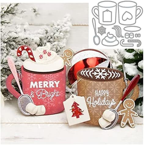Metall Stanzformen, Tassen Kisses Stanzformen Schneiden Schablonen Karte Papier Handwerk DIY Vorlage Metall Stanzformen Album Prägung Papier Stanzformen für Kartenherstellung Scrapbooking