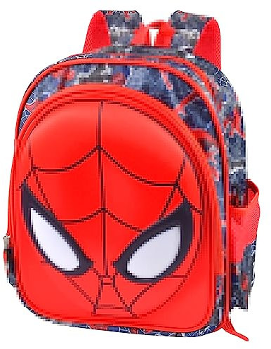 Qooloo Kinderrucksack, 3D Gedruckter Schulrucksack, Rucksack Kindergarten, Rucksack Superhelden für Jungen Mädchen, Spidey Rucksack Schultasche für die Grundschule