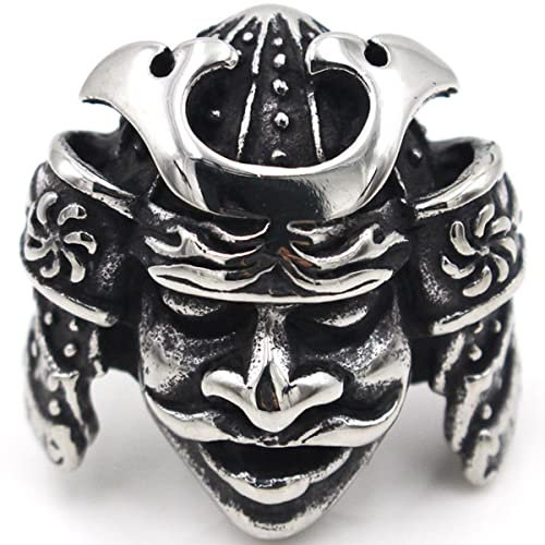 YAHOYA Luxusmarke Männer Ringe Edelstahl Männer Schmuck Ringe Japanischer Bushido Samurai Helm Krieger Punk Ringe für Frauen