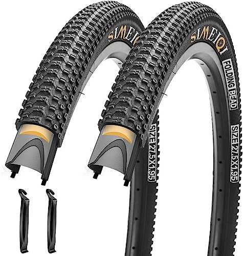 24/26/27,5 x 1,95 Zoll Faltrad Reifen mit 3 mm Anti-Pannensicher Schutz für Mountainbikes (27,5 x 1,95/2 Reifen)