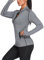 PINSPARK Laufjacke Damen Trainingsjacke Übergangsjacke Windbreaker zum Laufen Radfahren Wandern definieren Jacke mit Daumenloch Hellgrau XL