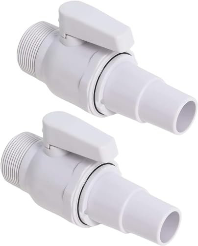 Absperrhahn Pool, Absperrventil Umdrehung für Skimmer, Pool Absperrhahn Schlauchadapter, Pool Zubehör Kolbenventil Schwimmbad Filterpumpe, Pool Filter Pumpe Schlauch Adapter Pool Zubehör (2PCS)