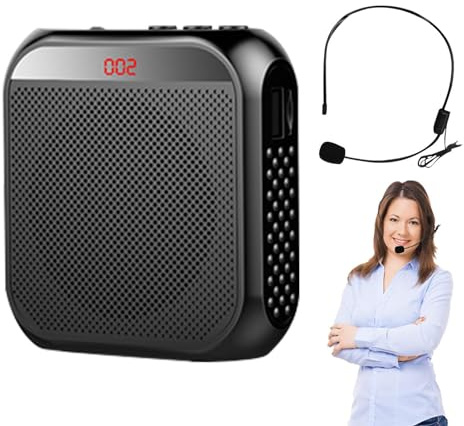 Fukamou Portable Voice Amplifier | Rechargeable Tour Guide Speaker Personal Amplifier | Wired Microphone Headset Portable Personal Amplifier for Coaches, Teachers, Meeting, Presentation