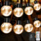 aurogeek Batteria Catena Luminosa Esterno 9M/30FT, 12pcs G60 grandi LED lampadine Esterni Stringa Luci Impermeabile, 8 Modalità con Telecomando Decorazione per Natale Matrimonio Balcone Giardino