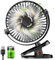 Huifengjie Clip Ventilator Klein Tischventilator USB Ventilator Leise, 5000mAh Mini Ventilator USB-Ventilatoren 5 Geschwindigkeiten 720° Drehung, Kleiner Ventilator für Zuhause Büro Camping(Schwarz)