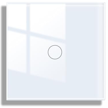 JIMEIDA Interruptor de luz táctil, empotrable, 1 compartimento, 2 vías, panel de cristal e interruptor de pared LED de estado, 600 W