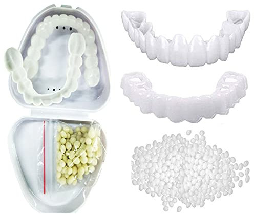 Gebissset, 2 Paar Gebisse, Gebisse, Gebisse auf Gebissen für Männer und Frauen, Gebisse, Veneers, Ober- und Unterzähne
