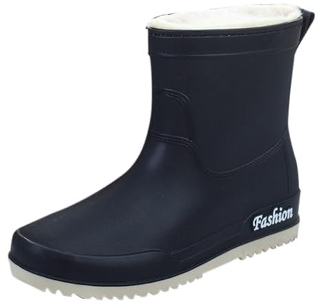 Generico Stivali Pioggia Donna Leggere Antivento Stivaletti Neri Donna Bassi Giardinaggio Scarpe Con Pelo Chelsea Boots Pianta Stivali Gomma Donna Pioggia da Lavoro Antiscivolo Tronchetti Donna