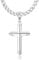 FIOROYAL Kreuz Kette Herren 925 Sterling Silber Kreuz Anhänger Halskette Für Herren Damenn 5MM Robuste Edelstahl Kubanische Kette mit Diamantschliff Silber Kreuz Anhänger Kreuz Kette Länge 16-30Zoll51