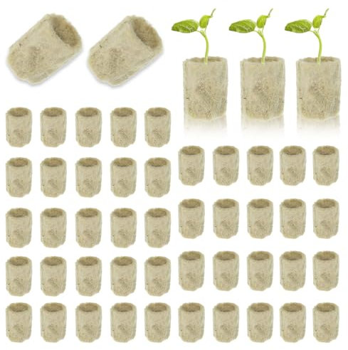 Ududbr Steinwolle, 50 Stück Steinwolle Anzucht Steinwolle Würfel Rockwool Cube Steinwolle Plugs Steinwolle Pflanzenstopfen Hydroponic Sämling Steinwolle für Bodenlos Anbau Hydrokultur Umpflanzen