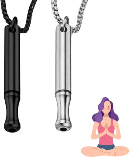 2 Stück Rauchentwöhnung Hilfsmittel,Edelstahl Rauchfrei Kette Halskette Pfeife Atemretter,Aufhören Rauchen Anti Rauch Cortisol Raucherentwöhnung Set für Nichtraucher Gegen Panikattacken Atemkette