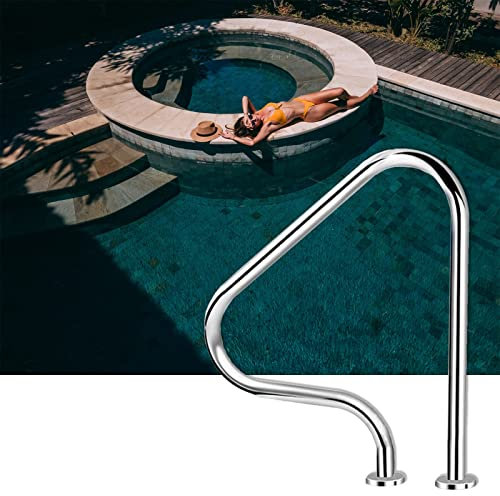 QAZXDRFG Rampe de Piscine en Acier Inoxydable pour piscines intérieures et extérieures, 1 pièce de 80 cm de Hauteur, Rampe de Transition pour piscines Rondes de Spa - Kit Complet
