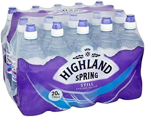 Highland Spring Still Water, Sports Cap Bottle, 750ml, Pack of 20