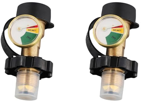 Boerunid 2X High Low Gas Pressure Gauge Level Indicator Pol Propane Lpg Bottle Cylinde Outdoor Gas Tank Adapter