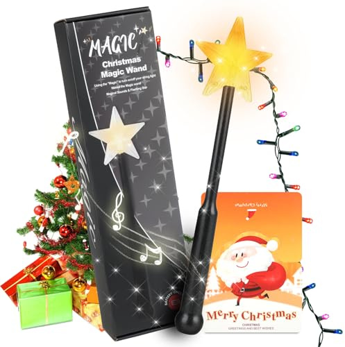 Angooni Zauberstab-Fernbedienung, LED-Controller in Sternform, musikaktiviertes Fernbedienungsset, Weihnachtsbaum-Lichtschalter, Weihnachtliche Dekorationen hinzufügen Atmosphäre
