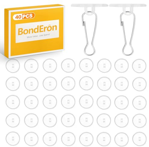BondEron 40 Stück Klebehaken Decke Wandhaken Selbstklebend für Küche Badezimmer Deko Aufhängung Pflanzenhaken Universell Einsetzbar auf Glatten Flächen Transparent